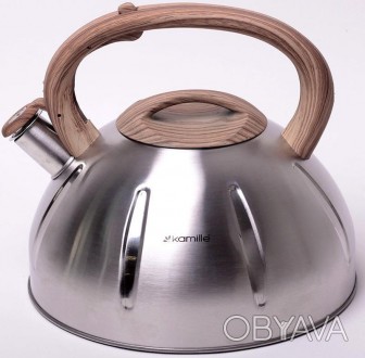 Большой чайник Kamille Whistling Kettle со свистком для ароматного чая и семейно. . фото 1