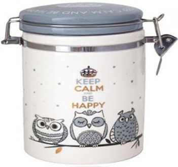 Банка керамическая Be Happy «Совушки» 500мл, крышка с защелкой. Харків. фото 1 Банка керамическая Be Happy «Совушки» 500мл, крышка с защелкой. Харків. фото 1