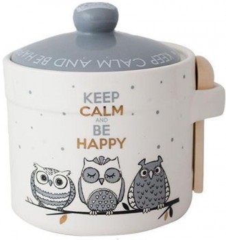 Банка-медовница керамическая Be Happy «Совушки» 420мл. Харків. фото 1 Банка-медовница керамическая Be Happy «Совушки» 420мл. Харків. фото 1