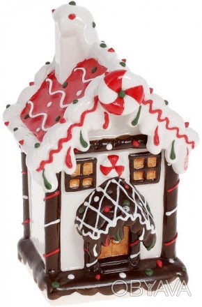 Декоративная керамическая банка «Шоколадный Домик» для сладостей, размер: 9х8см,. . фото 1