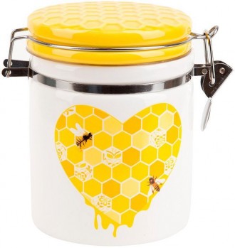 Банка керамическая "Sweet Honey" 650мл для сыпучих продуктов с металлической зат. Харків. фото 1 Банка керамическая "Sweet Honey" 650мл для сыпучих продуктов с металлической зат. Харків. фото 1