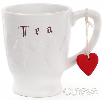 Кружка керамическая "Тоскана" Family TEA (чайная чашка) - стильная коллекция бел. . фото 1