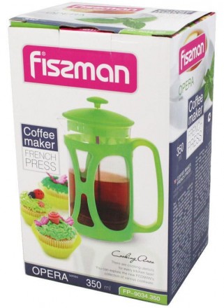 Френч-пресс Fissman Mokka для заваривания чая, кофе или трав. Объем 350мл. Колба. . фото 4