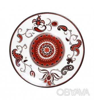 Десертная тарелка "Орнамент" Ø17.5см. Выполнена из керамики, предназначена для п. . фото 1