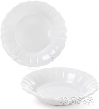 Набор глубоких тарелок Leeds Ceramics SUN (белые). В наборе 6 круглых глубоких т. . фото 1