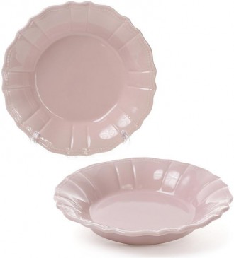 Набор глубоких тарелок Leeds Ceramics SUN (розовый пепельный). В наборе 6 круглы. . фото 2