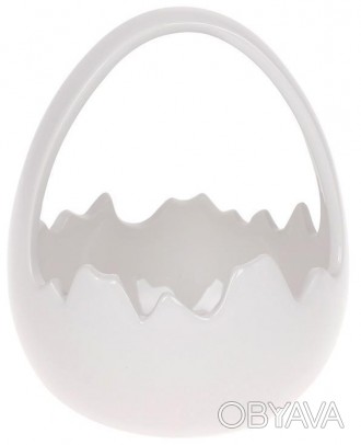 Декоративная конфетница "Яйцо". Материал - керамика. Размер: 14х13.5см, высота 1. . фото 1
