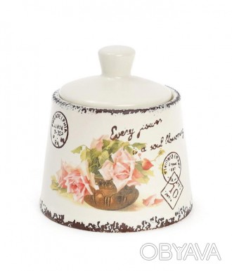 Сахарница "Провансальская Роза" - керамическая посуда с ярким и ароматным символ. . фото 1