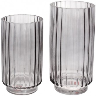 Стеклянная ваза Ancient Glass "Манхеттен" для цветов, настольная. Размер: 24.5х1. . фото 3