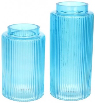Стеклянная ваза Ancient Glass "Прозрачная Лазурь" для цветов, настольная. Размер. . фото 3