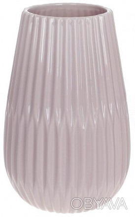 Ваза керамическая "Виола" из коллекции "Stone Flower" светло-розовый глянец. Нас. . фото 1