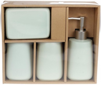 Керамический набор Bright Bathroom "Mint" для ванной комнаты. В комплекте 4 пред. . фото 4
