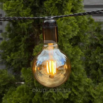 Ретро Гирлянда Эдисона с витым проводом 35 метров на 70 филаментных ламп Эдисона. . фото 5