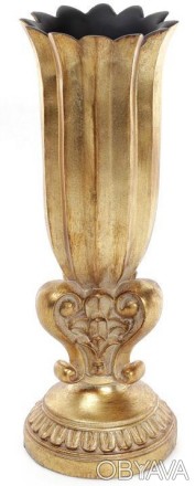 Ваза декоративная "Adeola" в золотом цвете - античный стиль. Материал - полистоу. . фото 1