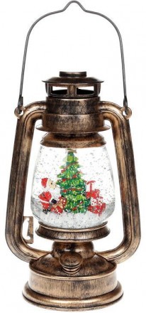 Новогодний декоративный фонарь "Санта с подарками". Материал - пластик. Подвесно. . фото 2