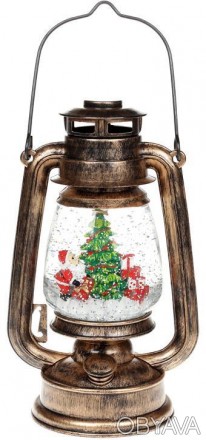 Новогодний декоративный фонарь "Санта с подарками". Материал - пластик. Подвесно. . фото 1