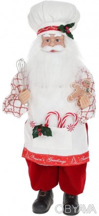 Фигура «Санта-Повар» (мягкая игрушка), красный с белым. Материал - ткань, пласти. . фото 1