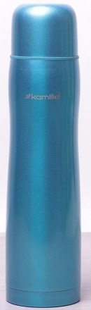 Термос Kamille Tenderness с цветной глянцевой поверхностью. Голубой, салатовый, . . фото 3