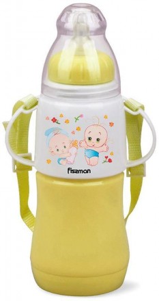 Бутылочка детская для кормления Fissman Babies "Малыши" 230мл с ремешком, желтая. Харків. фото 1 Бутылочка детская для кормления Fissman Babies "Малыши" 230мл с ремешком, желтая. Харків. фото 1