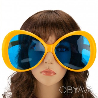Окуляри Гігант круглі (жовтий) – яскраві, стильні окуляри гігант для молодіжних . . фото 1