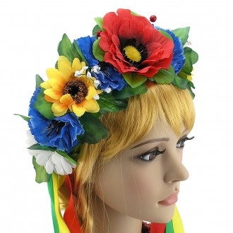 З квітковою окрасою на голову Український вінок Марічка з волошками легко можна . . фото 4
