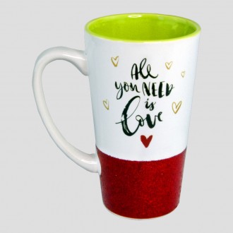 Чашка для латте Любов (червона) безцінний подарунок поціновувачам цього кавового. . фото 3