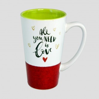 Чашка для латте Любов (червона) безцінний подарунок поціновувачам цього кавового. . фото 2