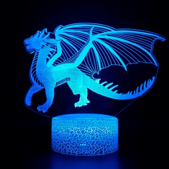 3D Світильник сенсорний Летючий дракон 15959-2-8 - творча лампа та інноваційний . . фото 4