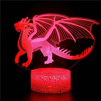 3D Світильник сенсорний Летючий дракон 15959-2-8 - творча лампа та інноваційний . . фото 2