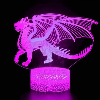 3D Світильник сенсорний Летючий дракон 15959-2-8 - творча лампа та інноваційний . . фото 3