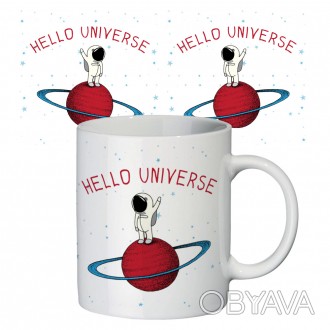 Чашка з принтом 65603 Привіт Всесвіт, створений за мотивами роману Ерін Ентрада . . фото 1