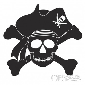 Інтер'єрна наклейка HL Череп Пірата – це швидкий спосіб класно прикрасити свій б. . фото 1
