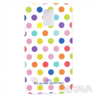 Чехол ARU для Samsung Galaxy S5 Cutie Dots White Rainbow – стильный аксессуар, о. . фото 1