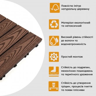 Деревинно-полімерна композитна плитка - інноваційний матеріал, що об'єднує ПВХ, . . фото 5