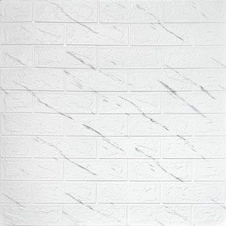 Самоклеюча декоративна 3D панель під білу цеглу мармур 700х770х3мм 
Декоративні . . фото 2