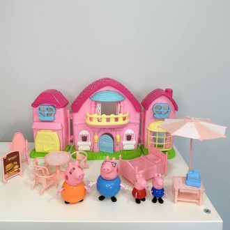 Игровой набор - дом с мебелью и 4 фигурками "Свинка Пеппа" (Peppa Pig) арт. YM 8. . фото 3