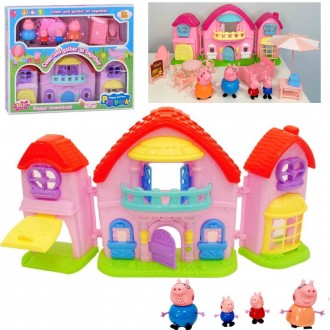 Игровой набор - дом с мебелью и 4 фигурками "Свинка Пеппа" (Peppa Pig) арт. YM 8. . фото 2
