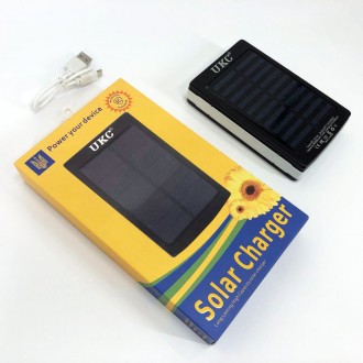 УМБ портативное зарядное Power Bank Solar UKC 50000 mAh с LED фонарём на солнечн. . фото 3