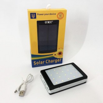 УМБ портативное зарядное Power Bank Solar UKC 50000 mAh с LED фонарём на солнечн. . фото 7