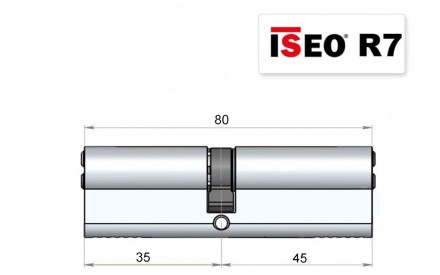 Iseo R7 80мм 35/45 ключ/ключ латунь 
 
Цилиндр от итальянского бренда ISEO (Исео. . фото 11