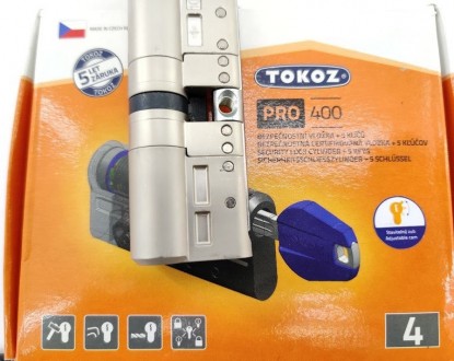 Tokoz Pro 400 ключ/ключ никель матовый 
Механизм дискового цилиндра TOKOZ PRO 40. . фото 9