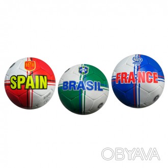 М"яч футбольний розмір5,ПУ1,4мм,ручна робота, 32панелі, 400-420г, 3види(країни),. . фото 1
