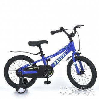 Велосипед дитячий 16д. MB 1608-2 (1шт) SKD75,сталева рама,дод.кол.,блакитний Раб. . фото 1