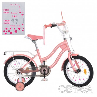 Велосипед дитячий PROF1 18д. MB 18061 (1шт) STAR,SKD45,рожевий,дзвін.,ліхтар,баг. . фото 1