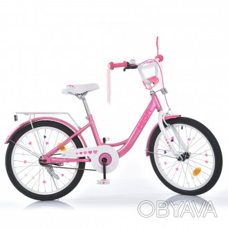Велосипед дитячий PROF1 20д. MB 20041-1 (1шт) PRINCESS,SKD75,рожево-білий,зв,фон. . фото 1