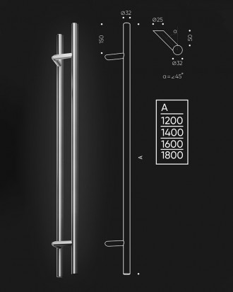 Дверные ручки-скобы SteelTek G104 Ø32х1,2мм 45° черный 
 
SteelTek G104 - функци. . фото 5