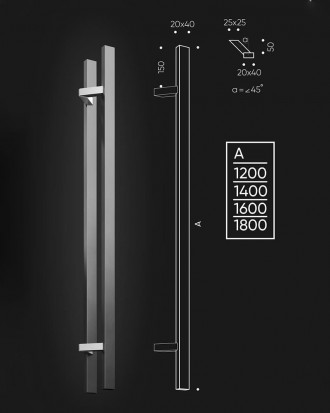 Дверная ручка-скоба SteelTek G105 20х40х1,2 мм 45° черный
 
SteelTek G105 - двер. . фото 5