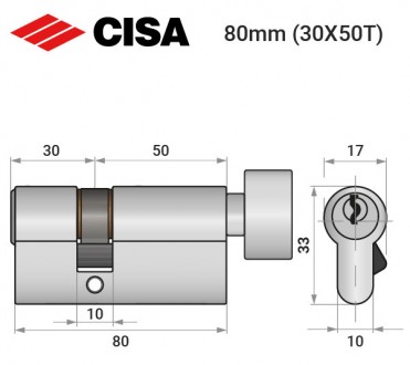 Цилиндр к замку CISA C2000 ключ/тумблер никель матовый
 
CISA C2000 - пиновый дв. . фото 4
