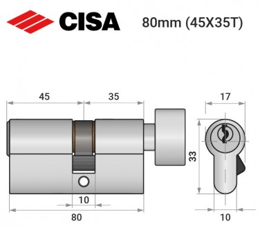 Цилиндр к замку CISA C2000 ключ/тумблер никель матовый
 
CISA C2000 - пиновый дв. . фото 14