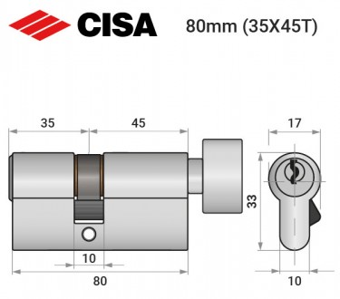 Цилиндр к замку CISA C2000 ключ/тумблер никель матовый
 
CISA C2000 - пиновый дв. . фото 12